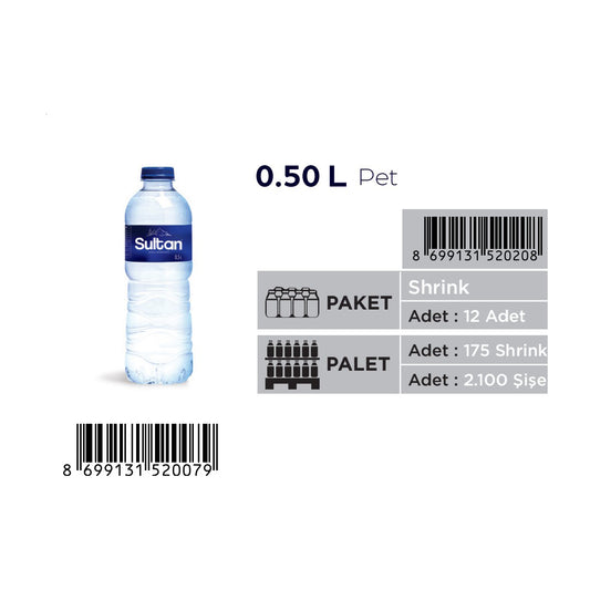 Palet SULTAN 500 ML Pet Su (175 Koli)